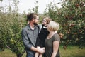 A Caucasian family is spending time at the farm together Royalty Free Stock Photo