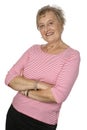 caucasian female senior in pink top Royalty Free Stock Photo