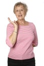 caucasian female senior in pink top Royalty Free Stock Photo