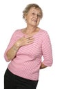 Caucasian female senior in pink top Royalty Free Stock Photo