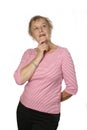 Caucasian female senior in pink top Royalty Free Stock Photo