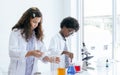 Girl and boy studying science at school Royalty Free Stock Photo