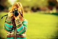 Caucasian Girl with Camera