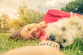 Love between human and dog Royalty Free Stock Photo