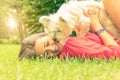 Love between human and dog Royalty Free Stock Photo