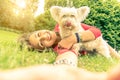 Love between human and dog Royalty Free Stock Photo