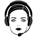 Caucasian girl with headphones Royalty Free Stock Photo