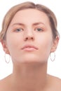 Caucasian girl with soft facial mask Royalty Free Stock Photo