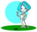 Golfer WoMan Cartoon