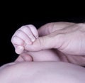 Caucasian infant tiny feet