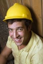 Caucasian Male Construction Worker Resting Royalty Free Stock Photo