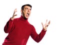 Caucasian man anger gesture Royalty Free Stock Photo