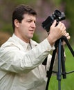 Caucasian man filming Royalty Free Stock Photo