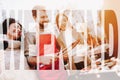 Caucasian Man Is Grilling Barbeque With Friends. Royalty Free Stock Photo