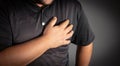 Caucasian man having chest pain. Heart attack Royalty Free Stock Photo