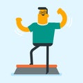 Caucasian man training on a stepper in the gym. Royalty Free Stock Photo