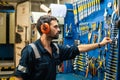 Marine engineer officer working in engine room