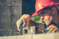 Caucasian Masonry Worker Royalty Free Stock Photo