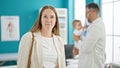 Caucasian mother with baby on a doctor appointment at clinic Royalty Free Stock Photo