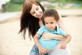 Multi-Ethnic family relaxing together outdoors Royalty Free Stock Photo