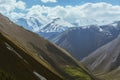 Caucasian mountain rock peak valley. Calming natural environment. Resource place  ecotourism, flow state, self isolation. Scenic Royalty Free Stock Photo