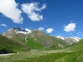 Caucasian mountains in Georgia grass and rocks landscape