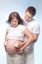 Caucasian pregnant woman with husband