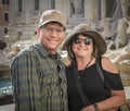 Happy couple on holiday in Rome