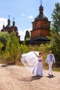 Caucasian wedding (bridal) couple. Ukraine.