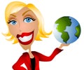 Caucasian Woman Holding Earth Royalty Free Stock Photo