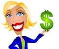 Caucasian Woman Holding Money Royalty Free Stock Photo