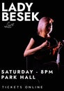 Caucasian woman playing ukulele and lady besek live, saturday 8pm park hall, tickets online text