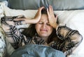 Caucasian woman with sleep disorder problems