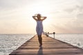 Caucasian woman takes rest Royalty Free Stock Photo