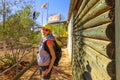 Woman at mine in Tennant Creek Royalty Free Stock Photo