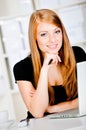 Caucasian Women with Pen and Laptop Royalty Free Stock Photo