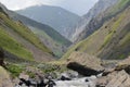 A fast-flowing mountain river in the Greater Caucasus range, Shahdag National Park, Azerbaijan