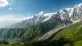 Caucasus glacier moraine valley, Main Caucasus ridge, Adishi, Svaneti, Georgia Royalty Free Stock Photo