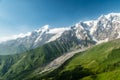 Caucasus glacier moraine valley, Main Caucasus ridge, Adishi, Svaneti, Georgia Royalty Free Stock Photo