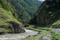 Caucasus mountains, canyon of Argun river and road to Shatili, G