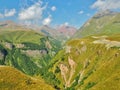 Caucasus Mountains and The Georgian Military Road Royalty Free Stock Photo