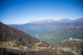 Caucasus mountains Krasnaya Polyana ski resort, Rosa Khutor, Sochi, Russia. On a clear Sunny autumn day on October 16