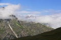 The Caucasus Mountains. Mountain peaks in summer. Royalty Free Stock Photo