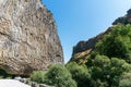 Armenia, Garni, September 2021. The road among the steep stone walls.