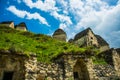 CAUCASUS, NORTH OSSETIA, ALANIA, RUSSIA - JUNE 27, 2015: view of the stone crypts in the mountains, which are called the city of