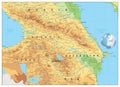 Caucasus Physical Map