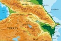 Caucasus physical map