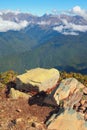 Caucasus, view from top Roza Peak. Sochi, Krasnodar Krai, Russia