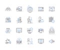 Caucus line icons collection. Politics, Voting, Candidates, Primary, Delegates, Nomination, Campaign vector and linear