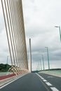 Modern suspension bridge over the river Seine in Normandy in northern France Royalty Free Stock Photo